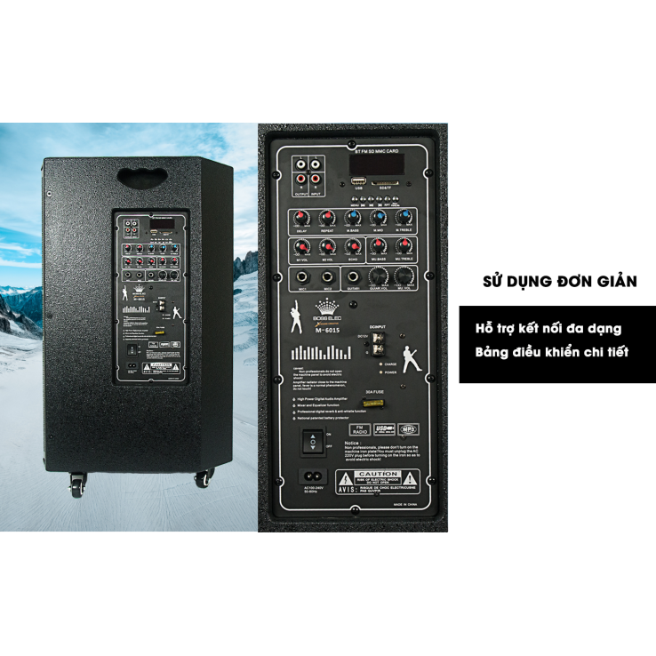 Loa karaoke di động BossElec M-6015 Chính Hãng
